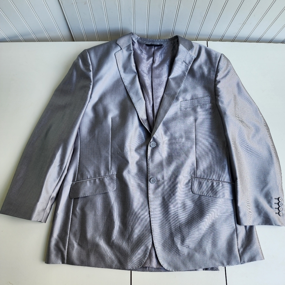 Gianni Uomo Mens 48R Silver Gray Sports Coat Blazer Gold Label